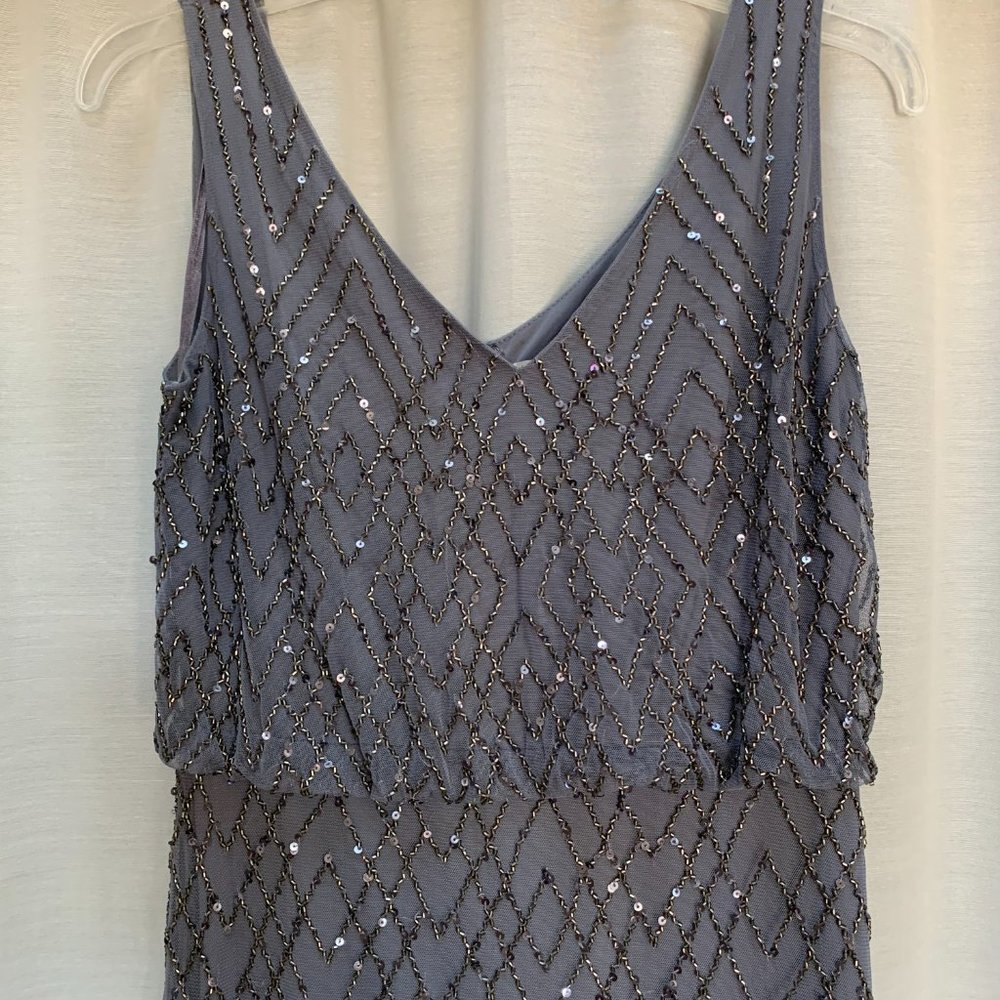 BHLDN Beaded Maxi Dress in Fog